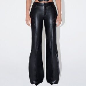 KHY Black Faux Leather Pants size M